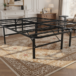 Sunvega Heavy-Duty Steel Platform Foundation with Tool-Free Assembly for Queen Bed