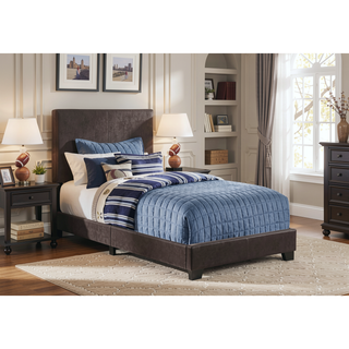 Sunvega Twin Size Upholstered Bed Frame with Leather Look Headboard