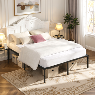 Sunvega Full Metal Bed with Sturdy Steel Structure for Modern Bedroom