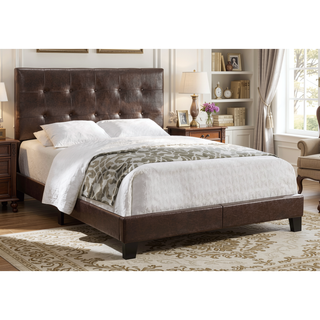 Sunvega Low Profile Full Size Bed Frame with Upholstered Tufted Headboard