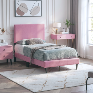 Sunvega White Faux Leather Upholstered Queen Bed with Adjustable Headboard