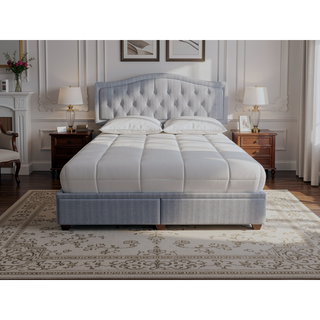 Sunvega King Upholstered Storage Bed with 2 Drawers and Polyester Fabric