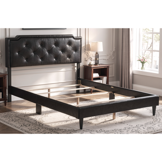 Sunvega Full Bed with Chic Tufted Headboard and Vibrant Blue Hue in One Box