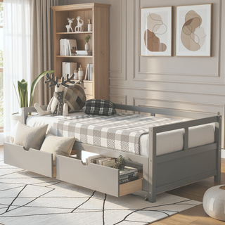 Sunvega Extending Daybed with Trundle for Spontaneous Guests from Twin to King Size