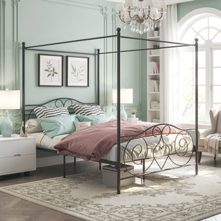 Sunvega Sturdy Full Metal Platform Bed Frame with X Shaped Support and Storage