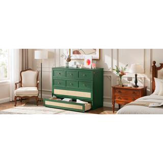 Sunvega Green Full Size Murphy Bed with Large Drawers for Smart Space Utilization