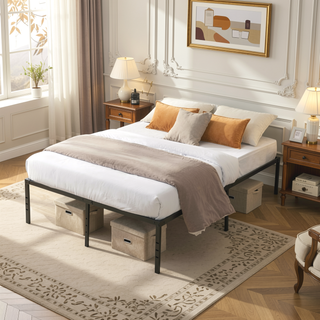 Sunvega Heavy Duty Twin Size Metal Bed Frame with Reinforced Steel Slats