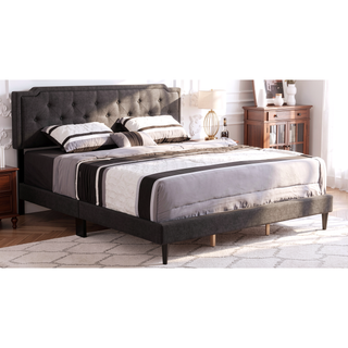 Sunvega Full Bed with Chic Tufted Headboard and Vibrant Blue Hue in One Box