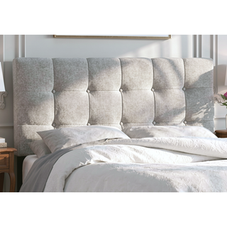 Sunvega Low Profile Full Size Upholstered Bed Frame with Tufted Headboard