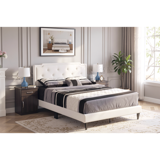 Sunvega Stylish Casual Gray Queen Bed Frame with Durable Support