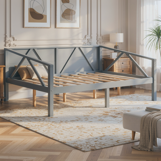 Sunvega Gray Full Size Daybed with Storage Space and Elegant Modern Design