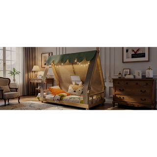 Sunvega Twin Size House Bed with Detachable Tent and Light for Cozy Naps