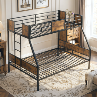 Sunvega Modern Metal Bunk Bed Frame with Strong Steel Structure for Bedroom