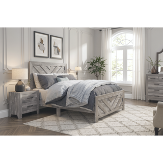 Sunvega Natural Finish Full Bed with Headboard Footboard and Rails