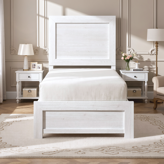 Sunvega Natural Finish Full Bed with Headboard Footboard and Rails