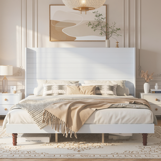 Sunvega Stylish High Headboard Bed with 54 Inch Design for Reading and Relaxing