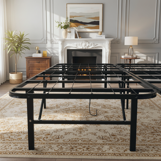 Sunvega Heavy-Duty Steel Platform Foundation with Tool-Free Assembly for Queen Bed