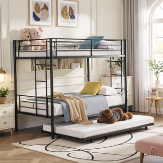 Sunvega Modern Metal Bunk Bed Frame with Strong Steel Structure for Bedroom