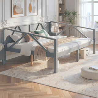 Sunvega Gray Full Size Daybed with Storage Space and Elegant Modern Design