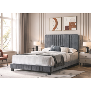 Sunvega Stylish Casual Gray Queen Bed Frame with Durable Support