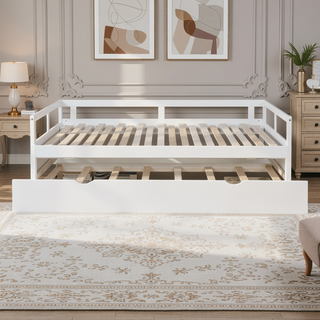 Sunvega Extending Daybed with Trundle for Spontaneous Guests from Twin to King Size