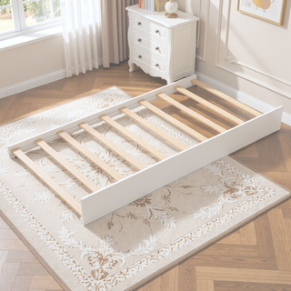 Sunvega White House Bed with Trundle for Two Children to Share Secrets