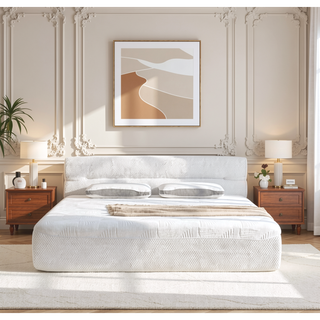Sunvega All-in-One Full Mattress and Bed Frame with Cooling Fabric for Living Room