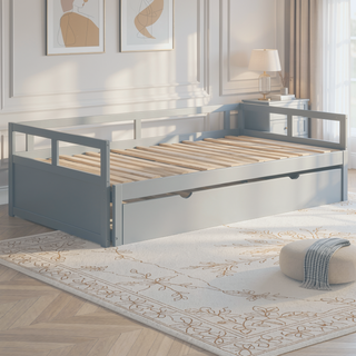 Sunvega Extending Daybed with Trundle for Spontaneous Guests from Twin to King Size