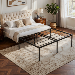 Sunvega Heavy Duty Twin Size Metal Bed Frame with Reinforced Steel Slats