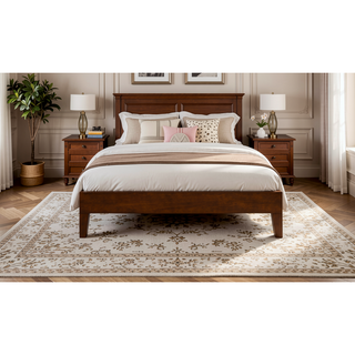 Sunvega Full Platform Bed with 28-Slat Dual-Zone System in Dark Brown