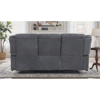 Sunvega Microfiber Fabric Upholstered Sofa with Stainless Steel Base and Lumbar Support
