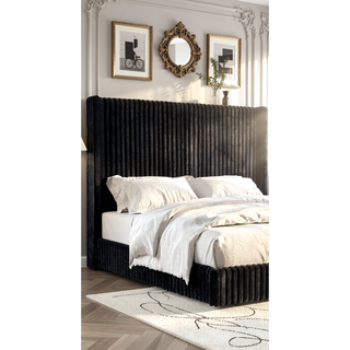 Sunvega Contemporary White Fur Chenille Fabric Mattress Ready Queen Size Bed