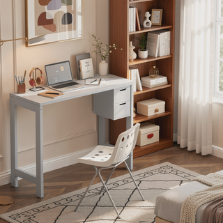 Sunvega Twin Size Murphy Cabinet Bed with Adjustable Desk and Foldable Cushion