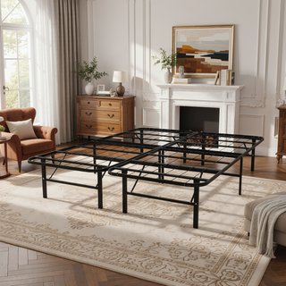 Sunvega Heavy-Duty Steel Platform Foundation with Tool-Free Assembly for Queen Bed