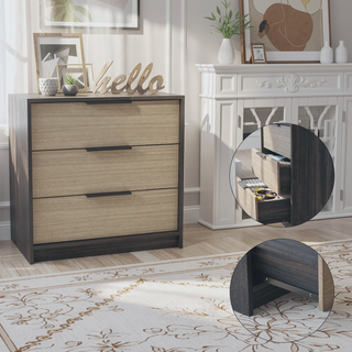 Sunvega Kaia 3 Drawer Dresser with Open Display Top and Large Storage