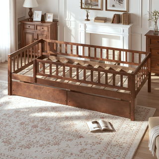 Sunvega Twin Size Daybed with Two Drawers Made of Solid Pine Wood