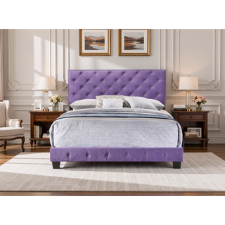 Sunvega Transitional Purple Full Bed With Durable Construction And Simple Assembly