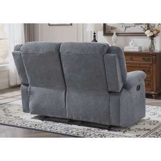 Sunvega Soft-Padded Microfiber Upholstered Loveseat with Lumbar Support