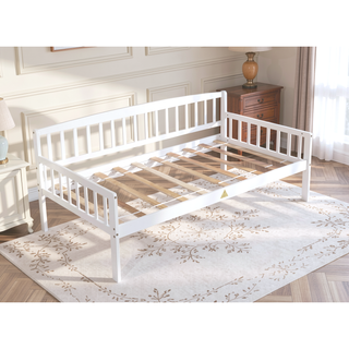 Sunvega Twin Size Pine Wood Daybed with Two Storage Drawers and 10 Support Slats