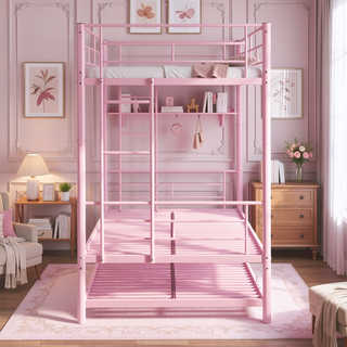 Sunvega Metal Bunk Bed with Trundle for Modern Space Saving Bedroom