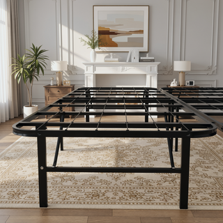 Sunvega Heavy-Duty Steel Platform Foundation with Tool-Free Assembly for Queen Bed