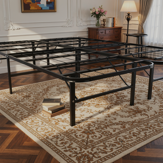 Sunvega Heavy-Duty Steel Platform Foundation with Tool-Free Assembly for Queen Bed