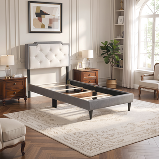 Sunvega Twin Bed Frame in Crisp White for Compact Living Areas