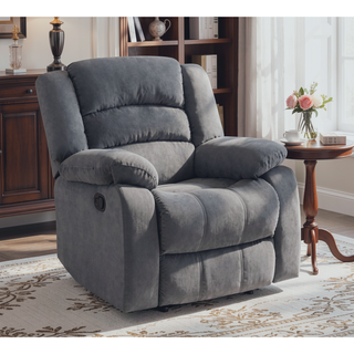 Sunvega Microfiber Fabric Recliner Chair with Lumbar Support and Stainless Steel Base