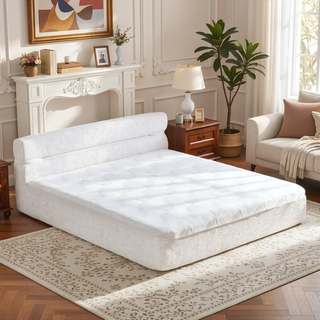 Sunvega All-in-One Full Mattress and Bed Frame with Cooling Fabric for Living Room