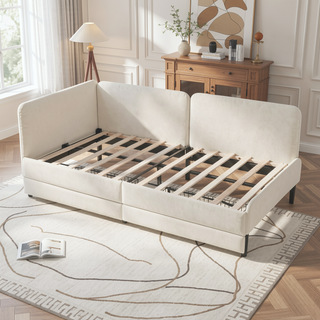 Sunvega Twin Size Upholstered Sofa Bed Frame with 2 Storage Drawers and Velvet