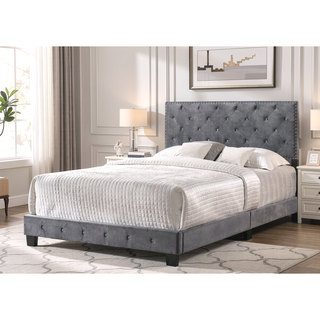 Sunvega Sophisticated Gray Queen Bed With Transitional Style For Any Room