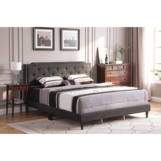 Sunvega Stylish Casual Gray Queen Bed Frame with Durable Support