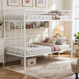Sunvega Metal Bunk Bed with Trundle for Modern Space Saving Bedroom