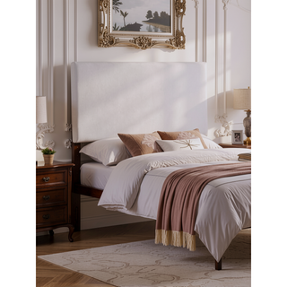 Sunvega Pink Faux Leather Tufted Panel Headboard with Adjustable Height
